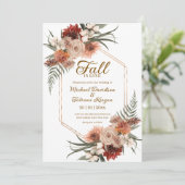 Herbsthochzeit in der Liebe Blume Einladung (Stehend Vorderseite)