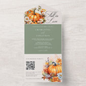 Herbsthochzeit in der Liebe Rustikaler Kürbiskürbi All In One Einladung (Innen Boden)