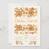 Herbsthochzeit in Orange und Beige Einladung (Vorderseite)