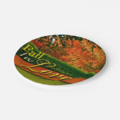 Herbsthochzeit Landschaftlicher Fall in Liebe Foli Pappteller (Schrägansicht)