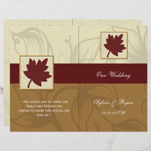 Herbsthochzeit mit Cranberry fallleaf (Vorne/Hinten)