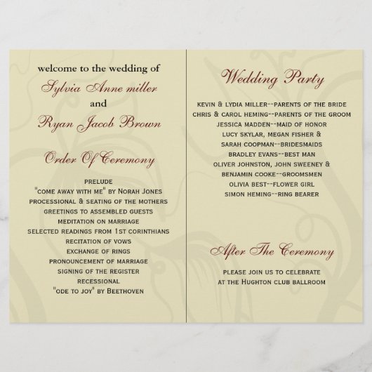 Herbsthochzeit mit Cranberry fallleaf (Rückseite)