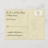 Herbsthochzeit mit Cranberry fallleaf Einladungspostkarte (Rückseite)