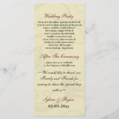 Herbsthochzeit mit Cranberry fallleaf Programm (Rückseite)