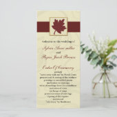 Herbsthochzeit mit Cranberry fallleaf Programm (Stehend Vorderseite)