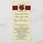 Herbsthochzeit mit Cranberry fallleaf Programm (Vorderseite)