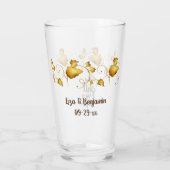 Herbsthochzeit mit Namen & Date Glas in der Liebe (Rückseite)
