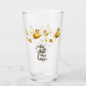 Herbsthochzeit mit Namen & Date Glas in der Liebe (Vorderseite)