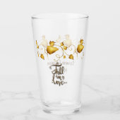 Herbsthochzeit mit Namen und Datum in der Liebe Glas (Vorderseite)