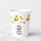 Herbsthochzeit mit Namen und Datum in der Liebe Pappbecher (Vorderseite)