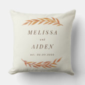 Herbsthochzeit mit Namen und Datum Kissen (Vorderseite)