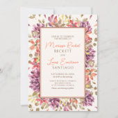 Herbsthochzeit mit tropischem Flair Einladung (Vorderseite)