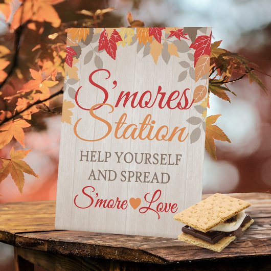 Herbsthochzeit oder Brautparty Sockelschild