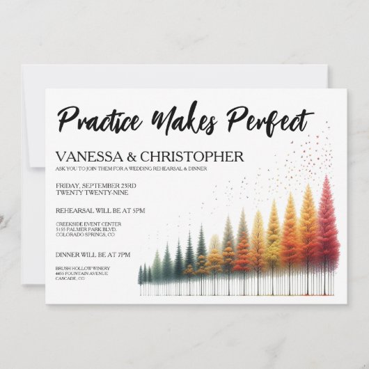 Herbsthochzeit-Probe Einladung (Vorderseite)