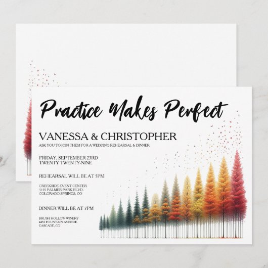 Herbsthochzeit-Probe Einladung (Vorne/Hinten)