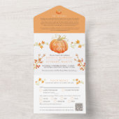 Herbsthochzeit QR in der Liebe All In One Einladung (Innen Boden)