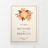 Herbsthochzeit Rustikales Foto Dreifach Gefaltete Einladung (Cover)