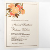 Herbsthochzeit Rustikales Foto Dreifach Gefaltete Einladung (Innen Erste Seite)