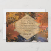 Herbsthochzeit von Ahornblättern auf Kreekseite Einladung (Vorderseite)