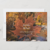 Herbsthochzeit von Ahornblättern auf Kreekseite Einladung (Rückseite)