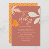 Herbsthochzeit von Mute orange Herbst Einladung (Vorne/Hinten)