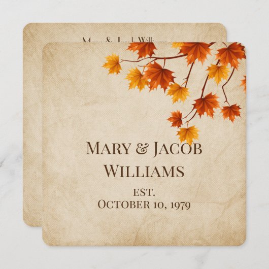 Herbsthochzeit Vow Erneuerung Einladung (Vorne/Hinten)