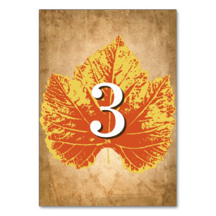 Herbsthochzeiten - Tischnummern   Rustikales Thema