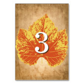 Herbsthochzeiten - Tischnummern | Rustikales Thema (Rückseite)
