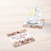 Herbsthochzeitung Rezeption Wasserfarbe Personalis Rechteckiger Pappuntersetzer (Vor Ort)