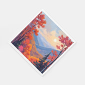 Herbsthügel | Herbstlaub Laub Wasserfarben Serviette (Ecke)