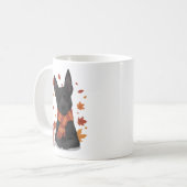 Herbsthund mit Schal Kaffeetasse (Vorderseite Links)