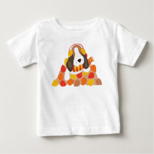 Herbsthund, Niedlicher Hund, Basset-Hund, Herbstle Baby T-shirt