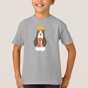 Herbsthund, Niedlicher Hund, Basset Hund, Scarf, H T-Shirt
