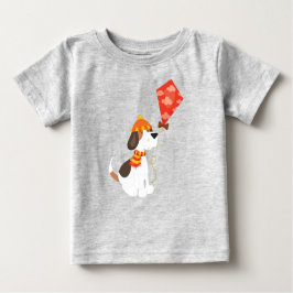 Herbsthund, Niedlicher Hund, Hund mit Drachen, Sca Baby T-shirt