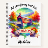 Herbsthütten auf der Brücke von Vermont Notizblock (Vorderseite)