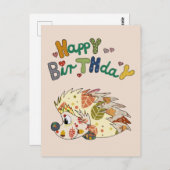 Herbstigel Geburtstag Postkarte (Vorne/Hinten)