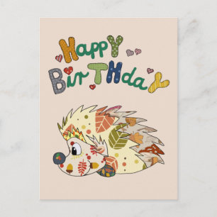 Herbstigel Geburtstag Postkarte