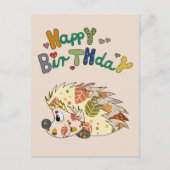 Herbstigel Geburtstag Postkarte (Vorderseite)