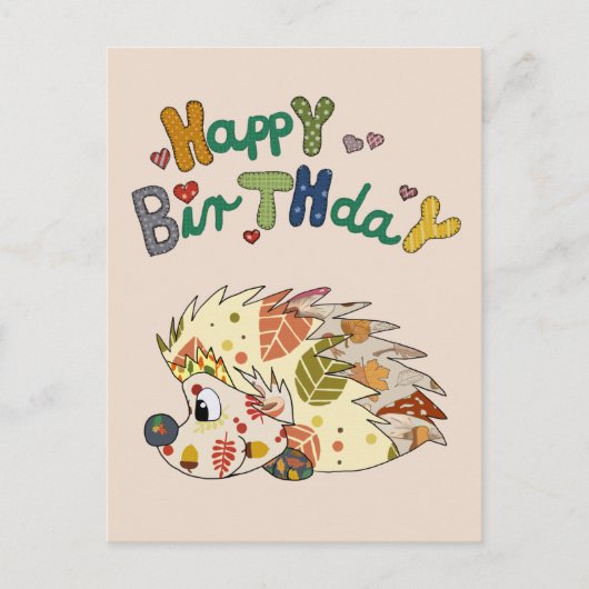 Herbstigel Geburtstag Postkarte (Vorderseite)