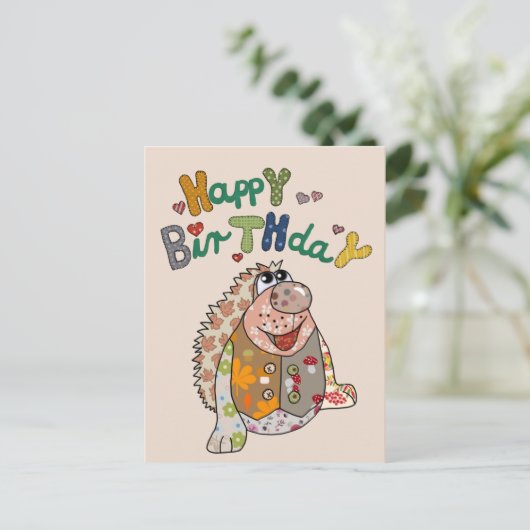 Herbstigel Geburtstag Postkarte (Stehend Vorderseite)