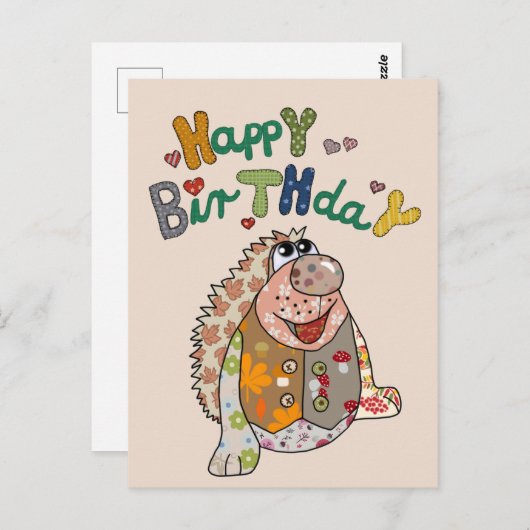 Herbstigel Geburtstag Postkarte (Vorne/Hinten)