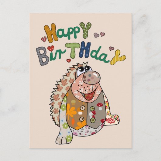 Herbstigel Geburtstag Postkarte (Vorderseite)