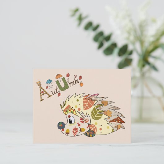 Herbstigel Postkarte (Stehend Vorderseite)