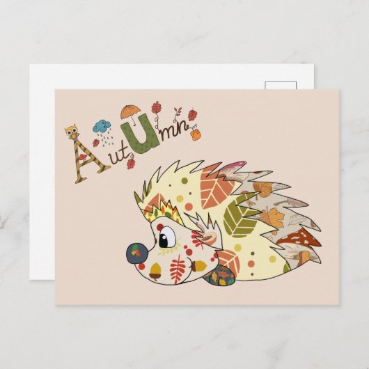 Herbstigel Postkarte (Vorne/Hinten)