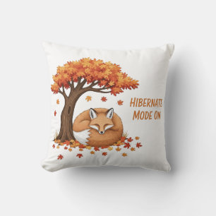 Herbstillustration des schlafenden Fuchses mit gem Kissen