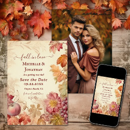 Herbstjahrfeier Herbst Foto der Liebe Save The Date