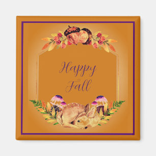 Herbstjungtier und Natur mit anpassbarem Text Magnet