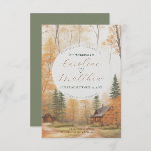 Herbstkabine Einladung (Vorne/Hinten)