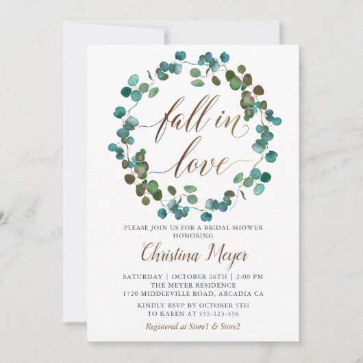 Herbstkäfer Herbst im Brautparty Liebe Einladung (Vorderseite)