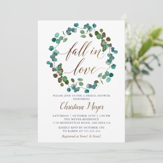 Herbstkäfer Herbst im Brautparty Liebe Einladung (Stehend Vorderseite)